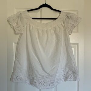 Old Navy White Eyelet Off-Shoulder Blouse